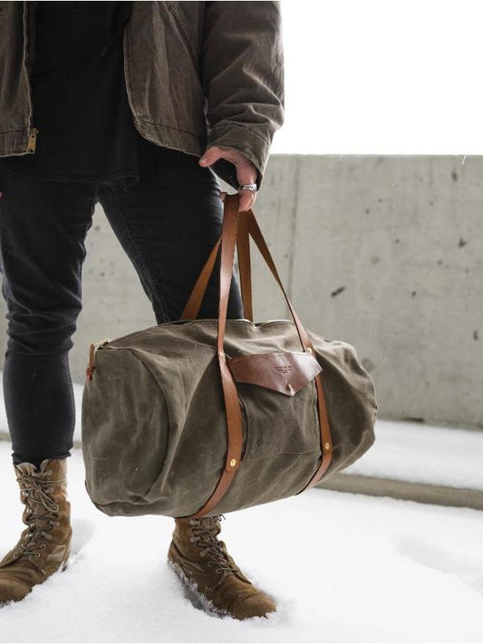 Weekender Duffle - Fieldwork Co Waxed Canvas and Leather Hand Made Goods